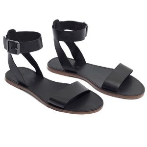 Madewell Boardwalk Ankle Strap Sandal Black Sz 8.5
